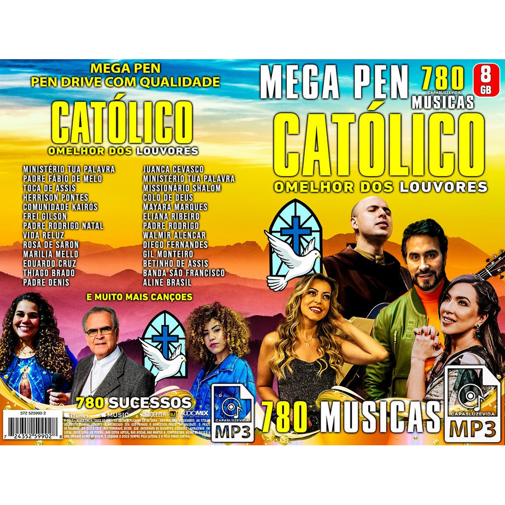 kit Mega Pen Drive Só Os Melhores Cânticos Católicos
