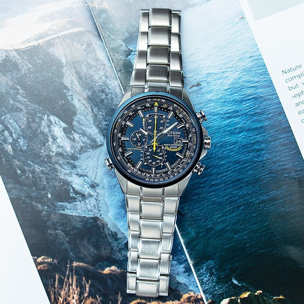 Blue Angel Citizen Eco Drive World Cronógrafo Piloto Relógio De Pulso Masculino Fashion Esportivo Multifuncional Calendá
