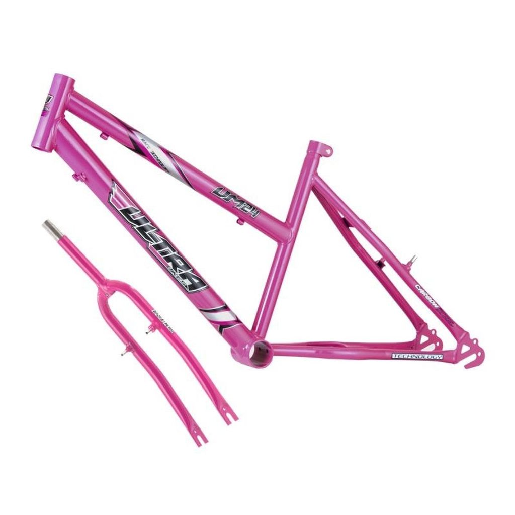 Quadro Aro 24 Ultra Bikes Em Aço Carbono Com Garfo Feminina Freios V-Brake Várias Cores