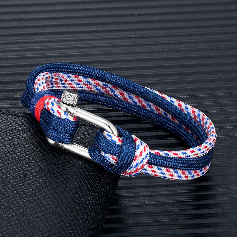 MKENDN Pulseiras De Alta Qualidade Shackle Bracelets Homens Mulheres Encantadoras Sobrevivência Náutica Paracord Bracele