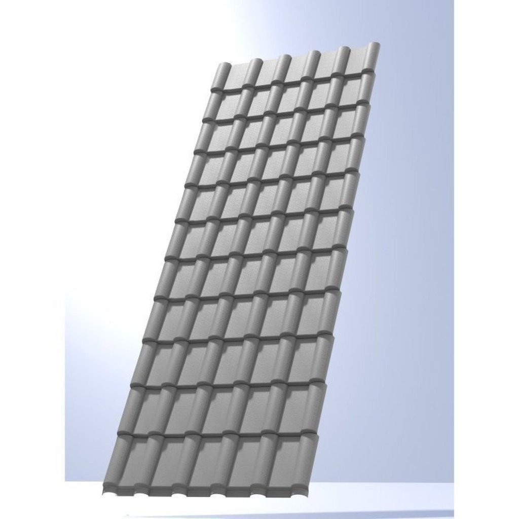Kit 15 Telhas PVC Plan 2,42x0,88cm 6 Ondas Permatti Cinza