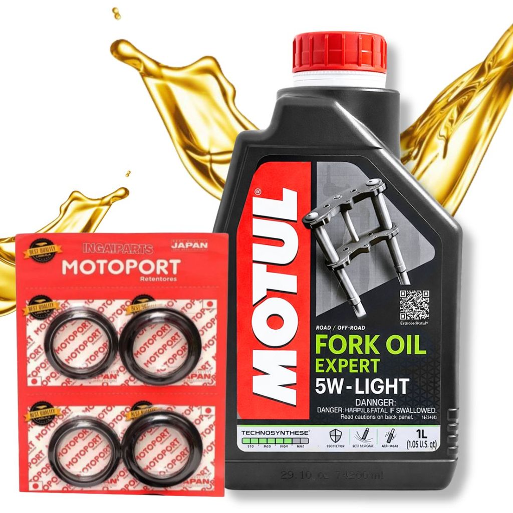 Óleo Bengala Cb 300f Twister / Xre 300 / Cb 500f / Z400 / Versys 300 Motul 5w + Retentores e Guarda Pó
