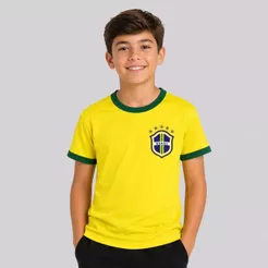 Camisa Brasil Canarinho Juvenil Amarela