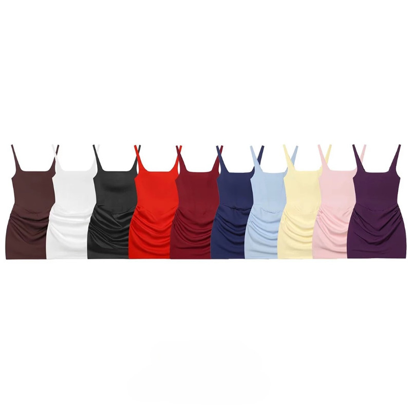 Novo estilo feminino estilo europeu americano elegante Slim fit Sexy sem mangas quadril vestido com cadarço