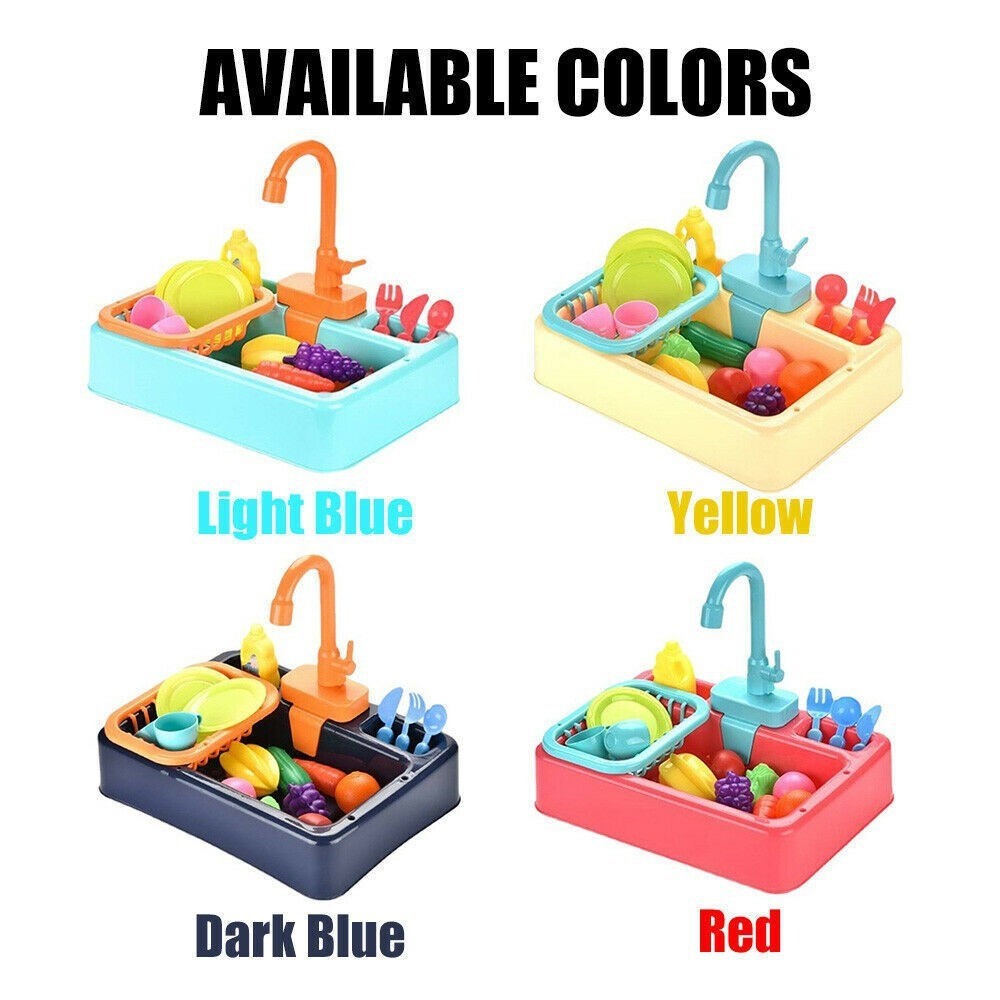4 Cores Crianças Pia Da Cozinha Brinquedos Máquina De Lavar Louça Elétrica Jogando Brinquedo Com Água Corrente Fingir Jo em Oferta na Shopee