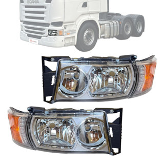 Par Farol Principal Com Pisca Compativel Scania Serie 4 5 S4 S5 PGR Lado Direito e Esquerdo em Oferta na Shopee