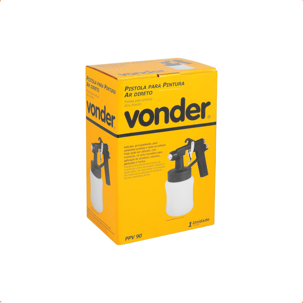 Pistola Pintura Ar Direto Vonder Ppv90 Caneca Plástica 600 Ml Artesanato Compressor Envio Imediato