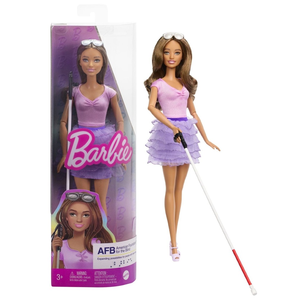 Boneca Barbie Fashionistas Castanho Cega #228 - Mattel