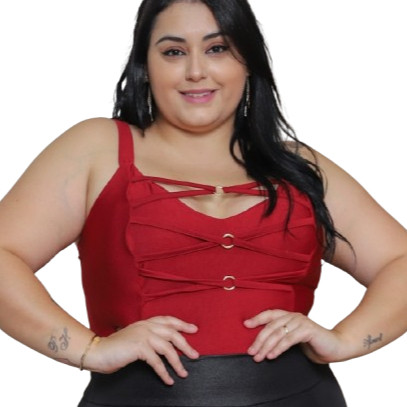 Blusa feminino plus size GG suplex alça fina 46 a 50 argolas em Oferta na Shopee