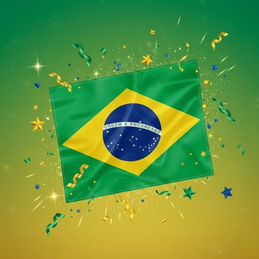 Bandeira De Tecido - Brasil - 1,02x1,50m - 1 unidade - Rizzo