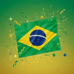 Bandeira De Tecido - Brasil - 1,02x1,50m - 1 unidade - Rizzo