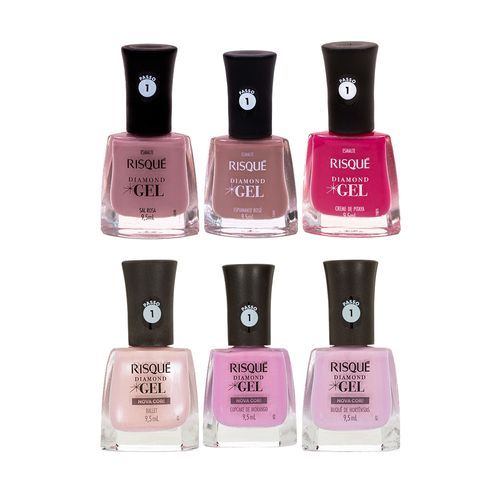 Kit Quarta Usamos Rosa Diamond Gel Risqué - 6 unidades