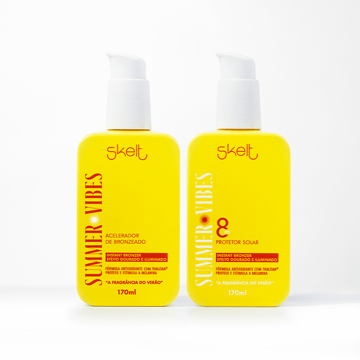 Kit Summer Vibes Protetor FPS 8 + Acelerador - Skelt em Oferta na Shopee