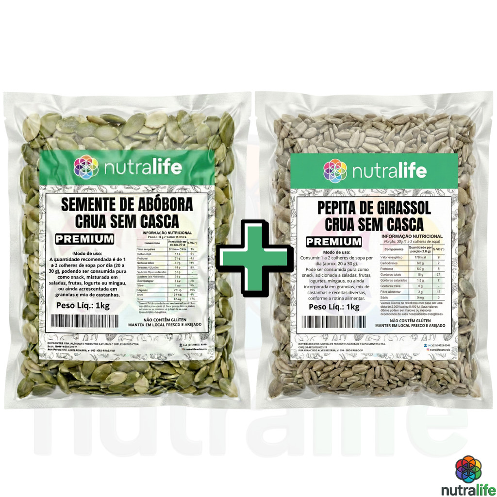 Mix de Sementes Premium (Abóbora + Girassol) | Embalado a Vácuo | Uso Alimentar | Alta Qualidade