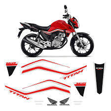 Jogo Adesivo Honda Titan 160 2019 Vermelha LBM