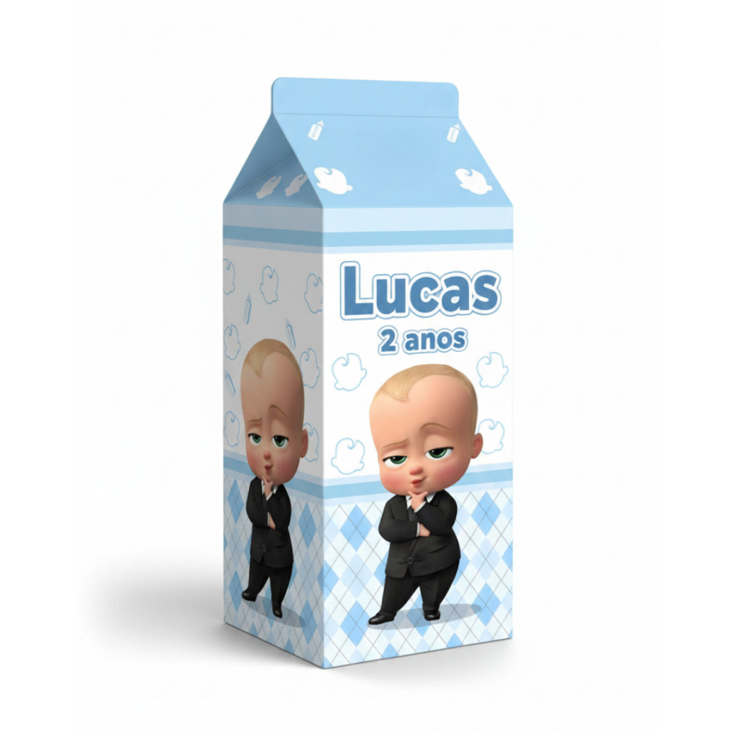 Kit 40 Caixinhas Milk Personalizadas De Festa Infantil Poderoso Chefinho Nome Idade