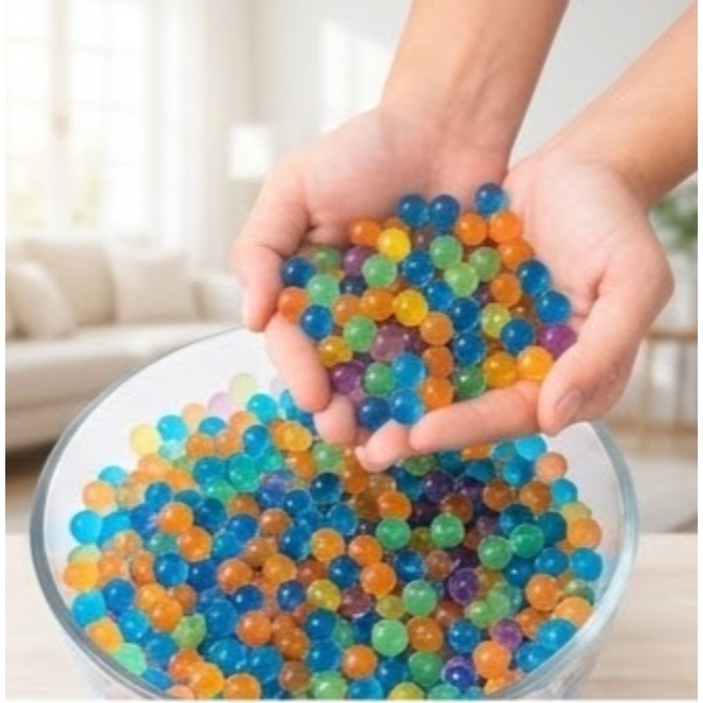 Kit 100.000 Bolinhas de Gel 7 a 8mm Coloridas Refil Arminha Gel e Decoração Hidratante