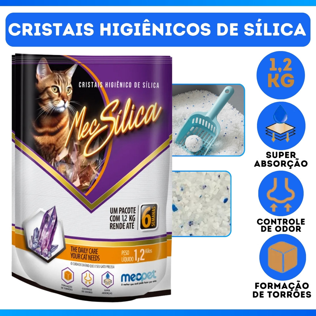 Kit 3 Areias Sílica para Gato Premium EFPet 1,2kg - FULL