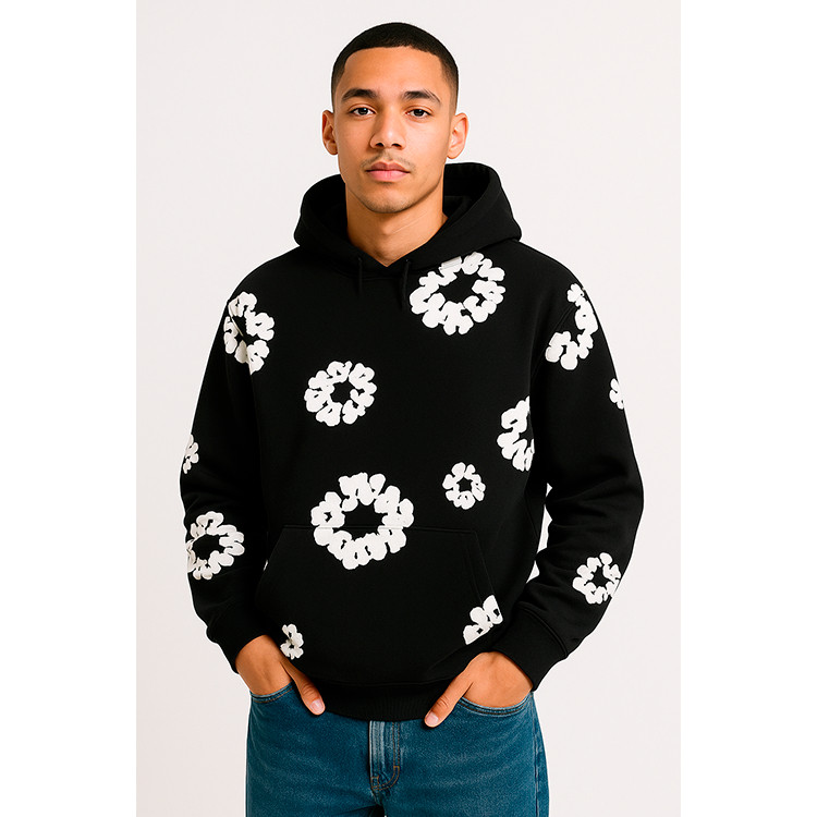 Moletom Flowers Floral Streetwear Gringa Algodão 2026 Flores Unissex Mais Vendida Grosso Quente Aveludado