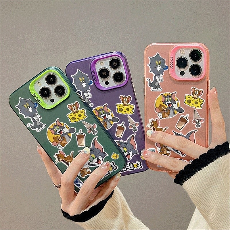 Capinha Anti-amarelamento Tom e Jerry para Samsung A05/A06/A07/A14/A15/A16/A17/A24/A26/A35/A52/A53/A54/A55/A71/A72