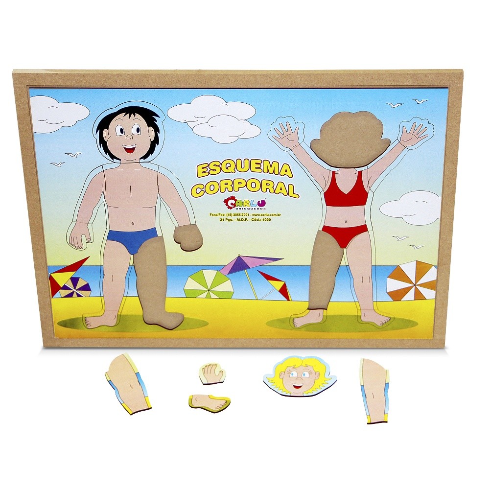 Brinquedo Educativo Esquema Corporal Em Mdf 20 Peças