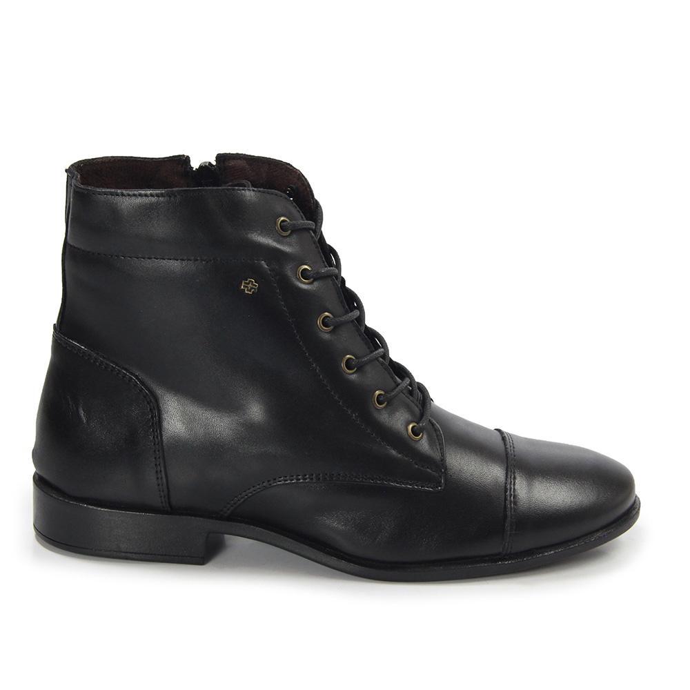 Bota Feminina Perlatto Luna Couro Preto - LUN688E-VTPLU01