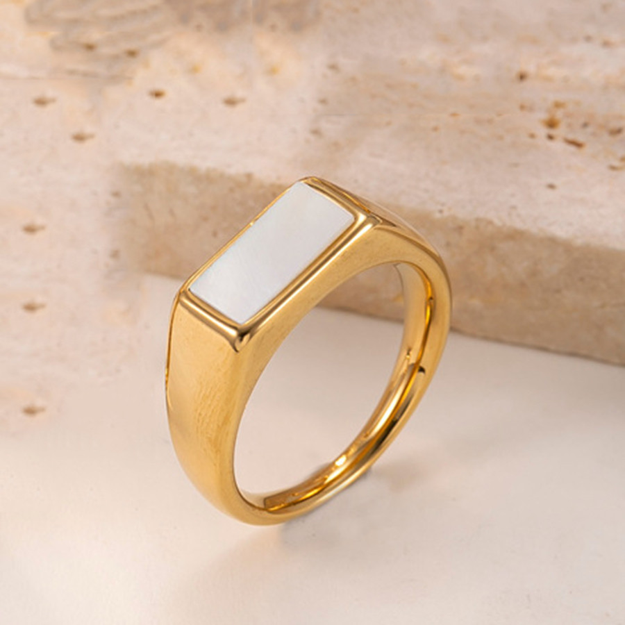 Anel Feminino Personalizado Com Anel Geométrico De Concha