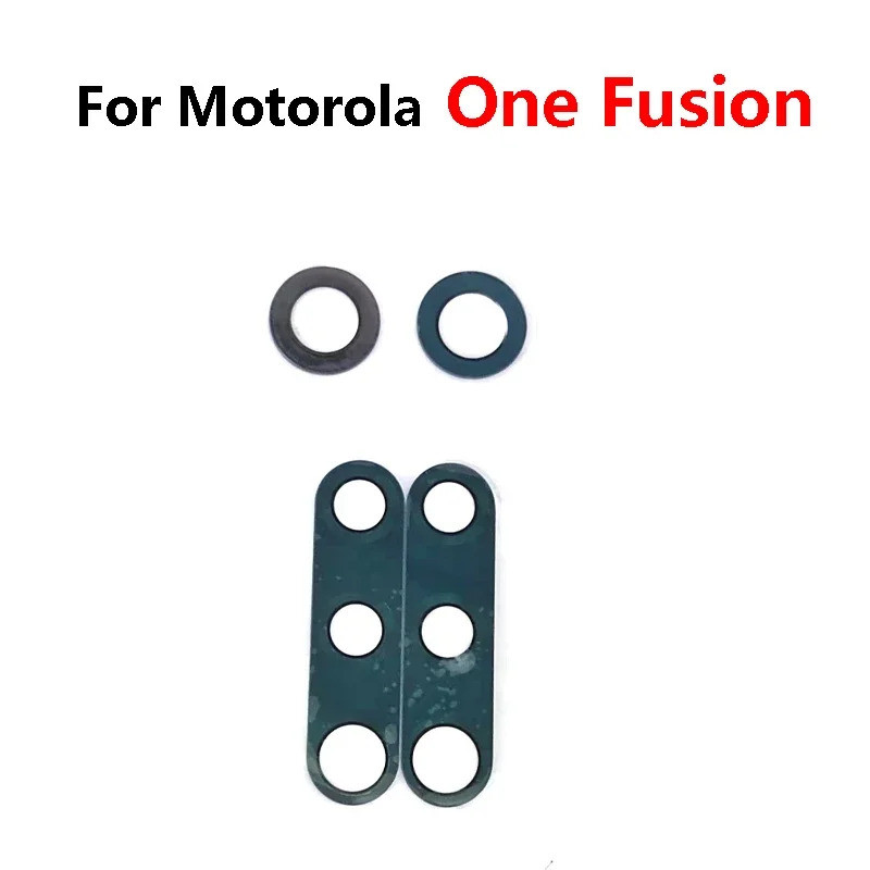 100 Pçs Capa De Lente De Vidro Da Câmera Traseira Para Motorola Moto One Fusion Macro Hyper Vision Ação P50 Com Adesivo