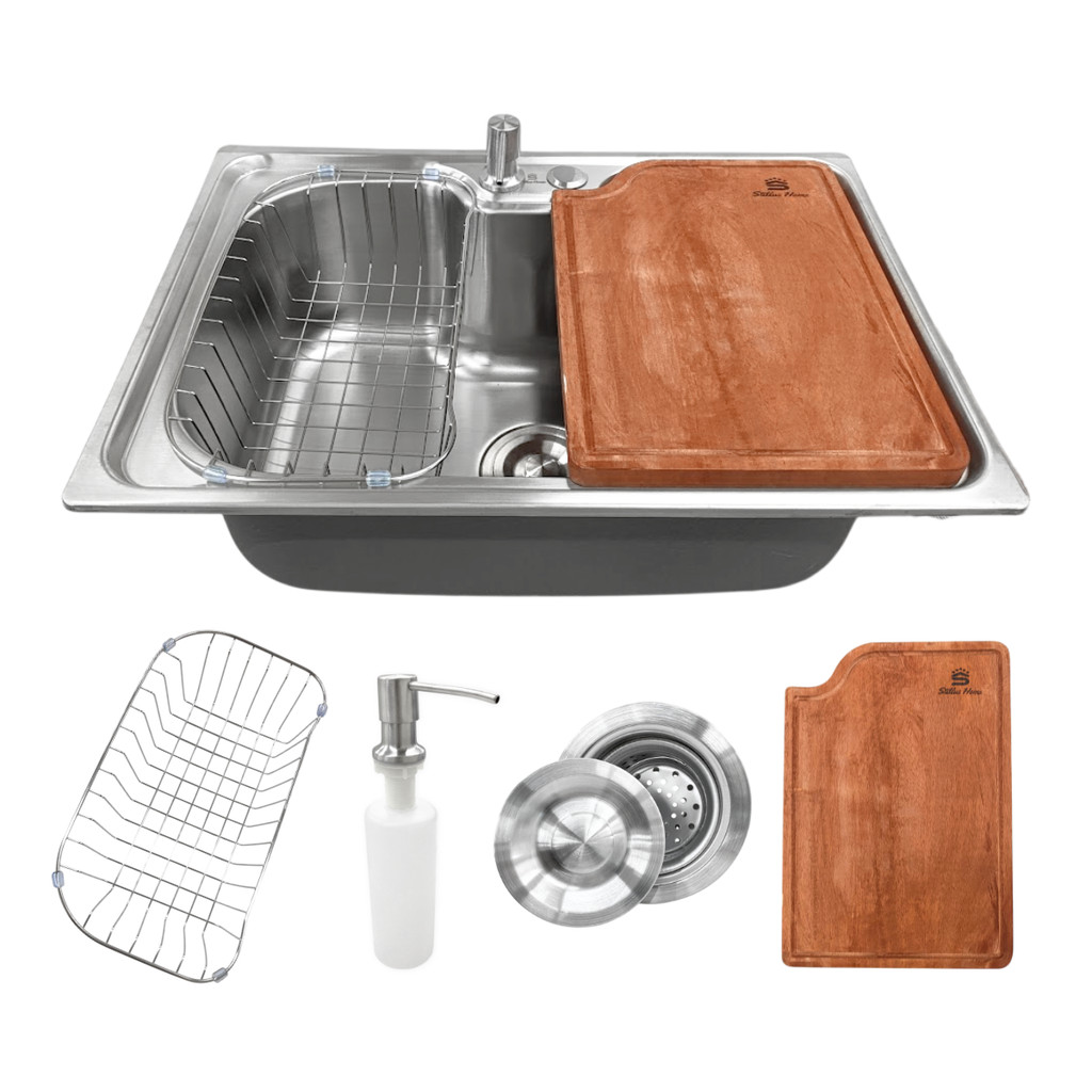 Kit Cuba 50x40cm Gourmet Cozinha Aço Inox E Tábua De Corte