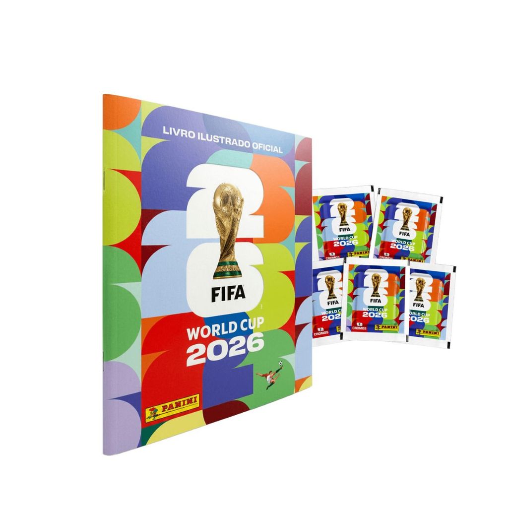 Kit Álbum Copa Do Mundo 2026 Capa Mole + 35 Figurinhas Oficiais Panini Coleção Completa Futebol
