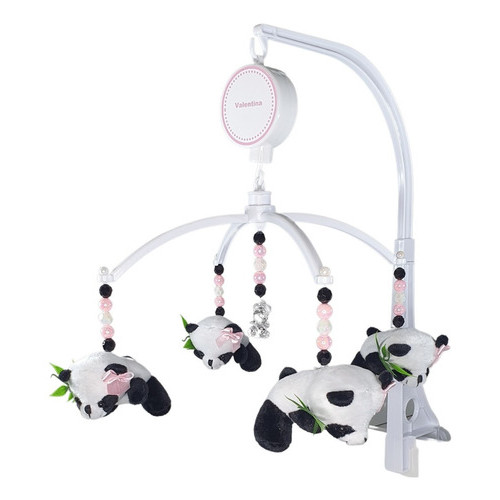 Móbile Berço Musical e Giratório Urso Panda Decoração Quarto