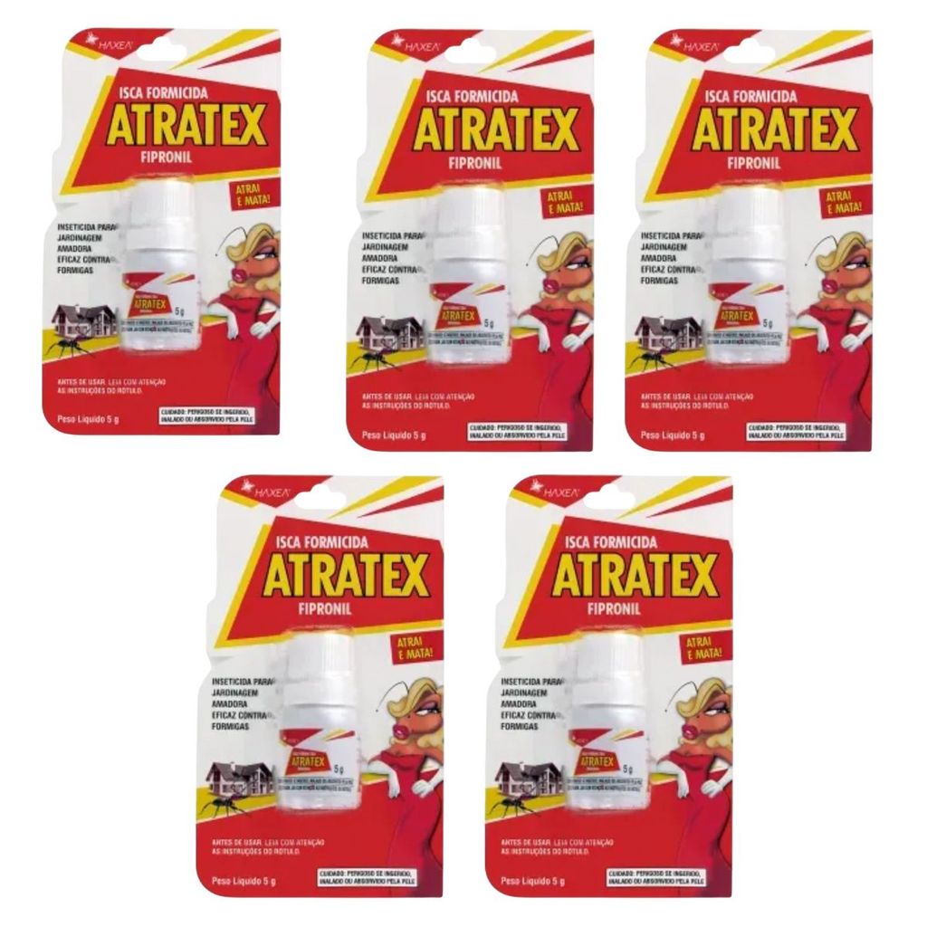 KIT 05 Atratex 5g Formicida -Formiga Doceira Doméstica Isca