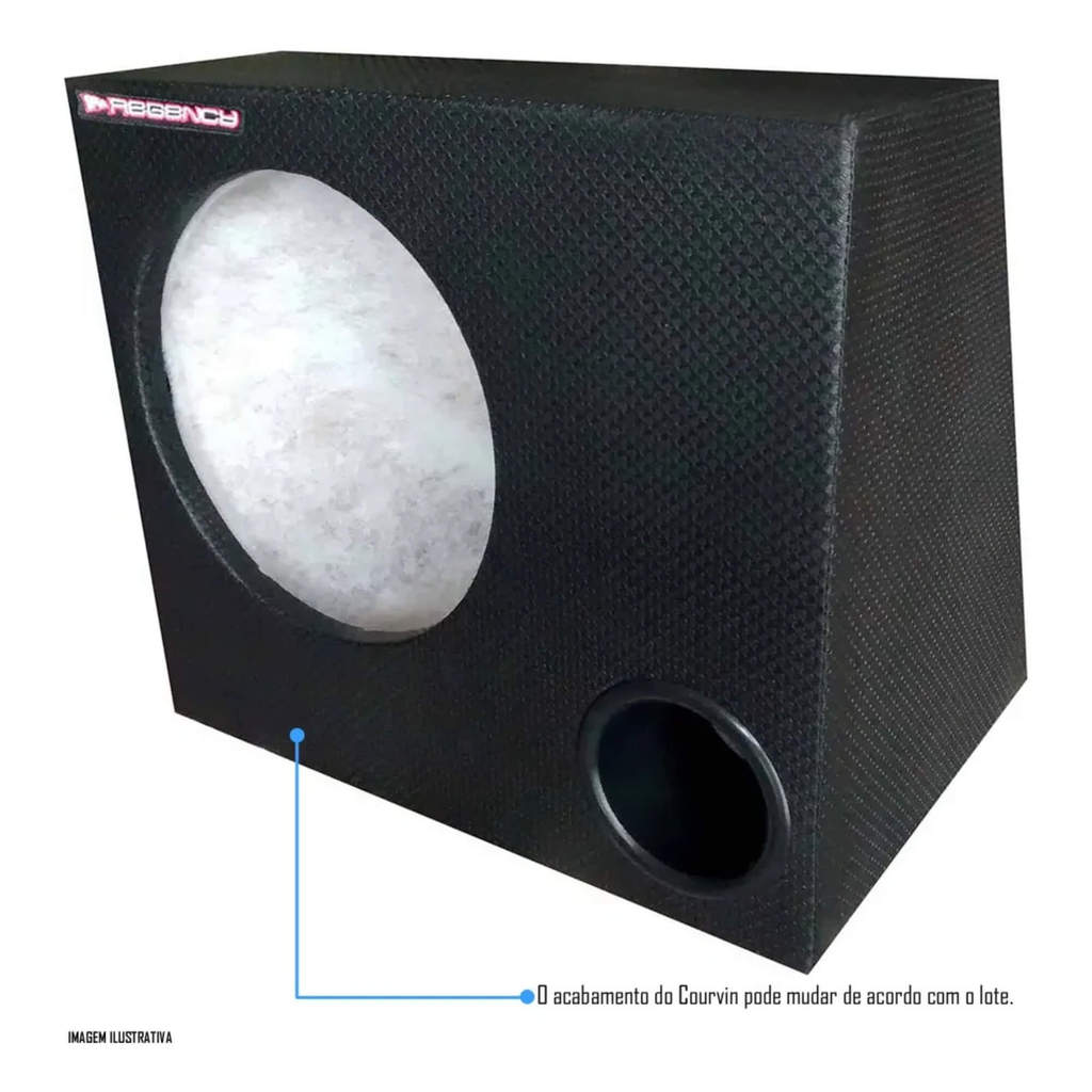 Caixa 1 Subwoofer 12" Polegadas Dutada 40 Litros Preto Regency - 000112