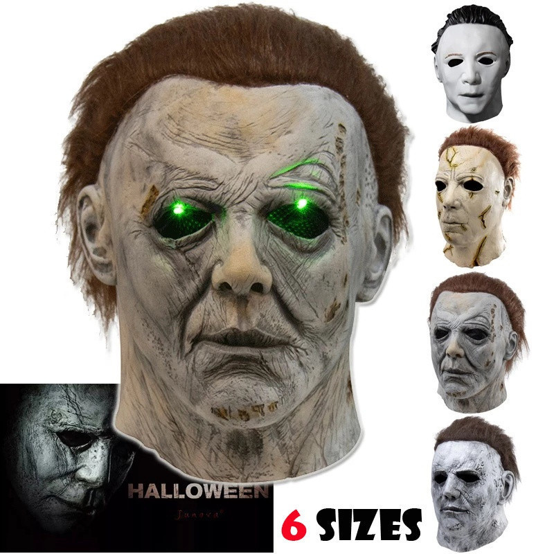 Máscara de Alta Qualidade Halloween Horror Michael Myers Cosplay Máscaras Adulto Fantasma Carro Assassino Látex Máscara