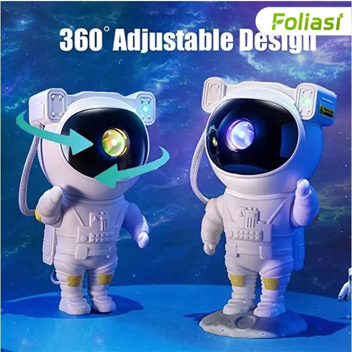 Projetor de luz noturna estrelada teto galáxia azul astronauta