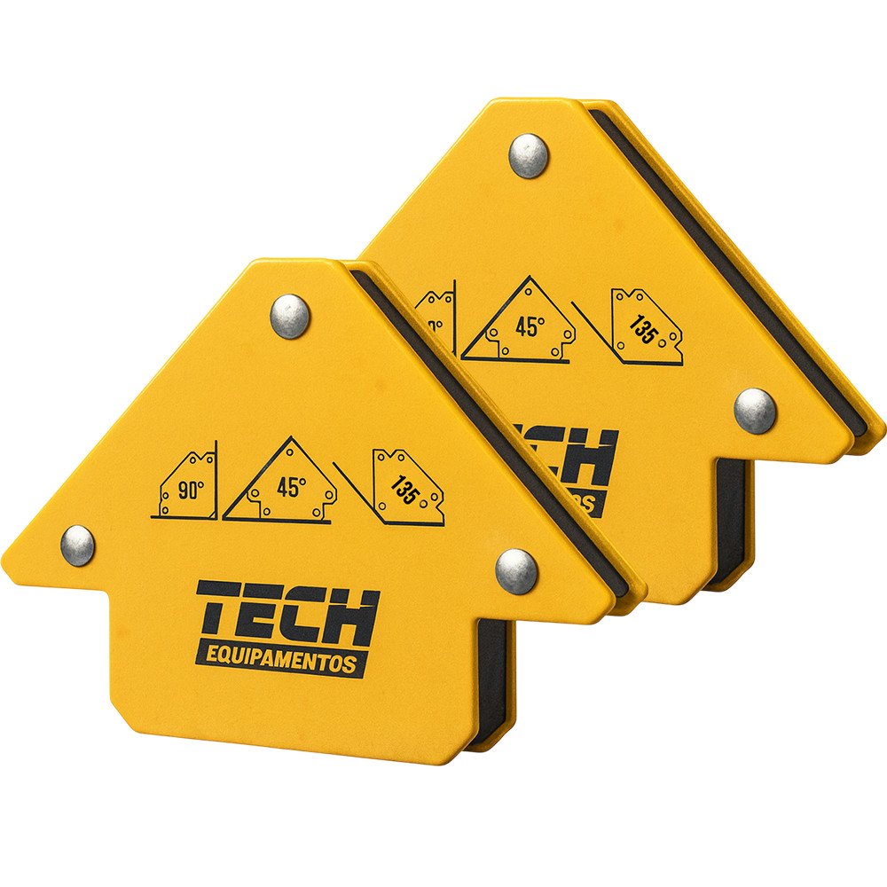 kit 2 Esquadro Magnético TECH 12kg Solda Multiângulos 30° 45° 135° Aço Reforçado Dupla Face em Oferta na Shopee
