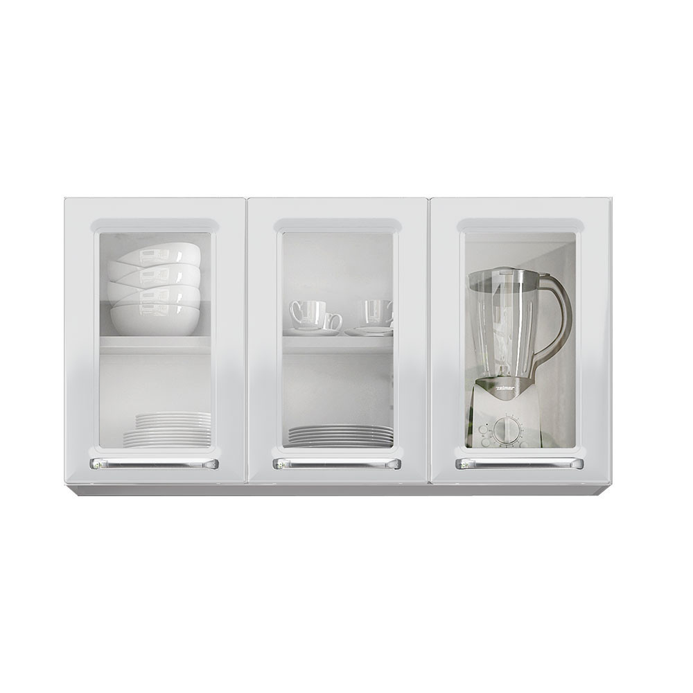 Armário Aéreo de Cozinha Itatiaia Luce 3 Portas com Vidro em Oferta na Shopee
