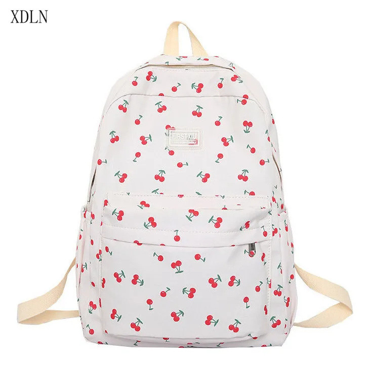 Mochila Kawaii com Estampa de Cereja para Mulheres e Meninas XSEU