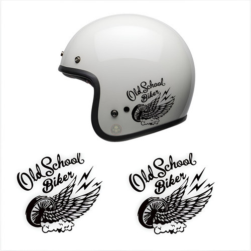 Adesivo Moto Capacete Tanque Old School Biker Oldschool Preto