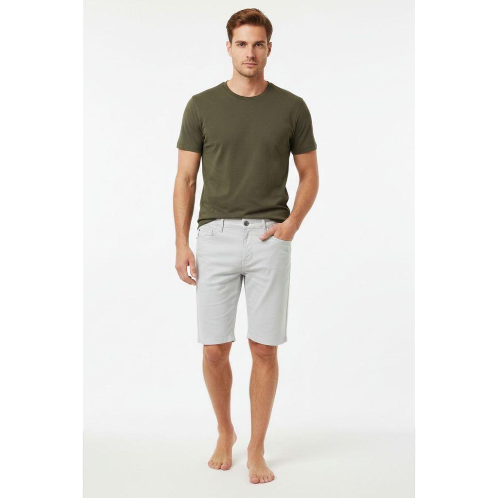 Bermuda Masculina em Sarja Flex 5 Bolsos Slim King & Joe