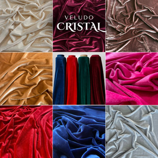 VELUDO ALEMÃO CRISTAL | 95% POLIÉS 5% ELAS - 1,50m | CORES em Oferta na Shopee