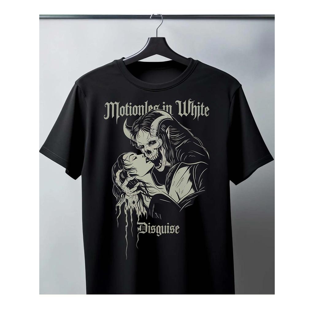 Camiseta Masculina Motionless in White Disguise Tema Gótico Imagem Detalhada Confortável Estilosa Moderna Moda Casual em Oferta na Shopee
