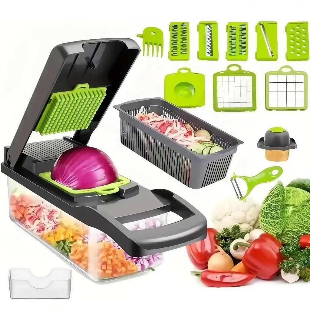 Ralador Fatiador Cortador Amassador Frutas Ovo Salada Alimentos Lâminas Cesto Legumes Verduras