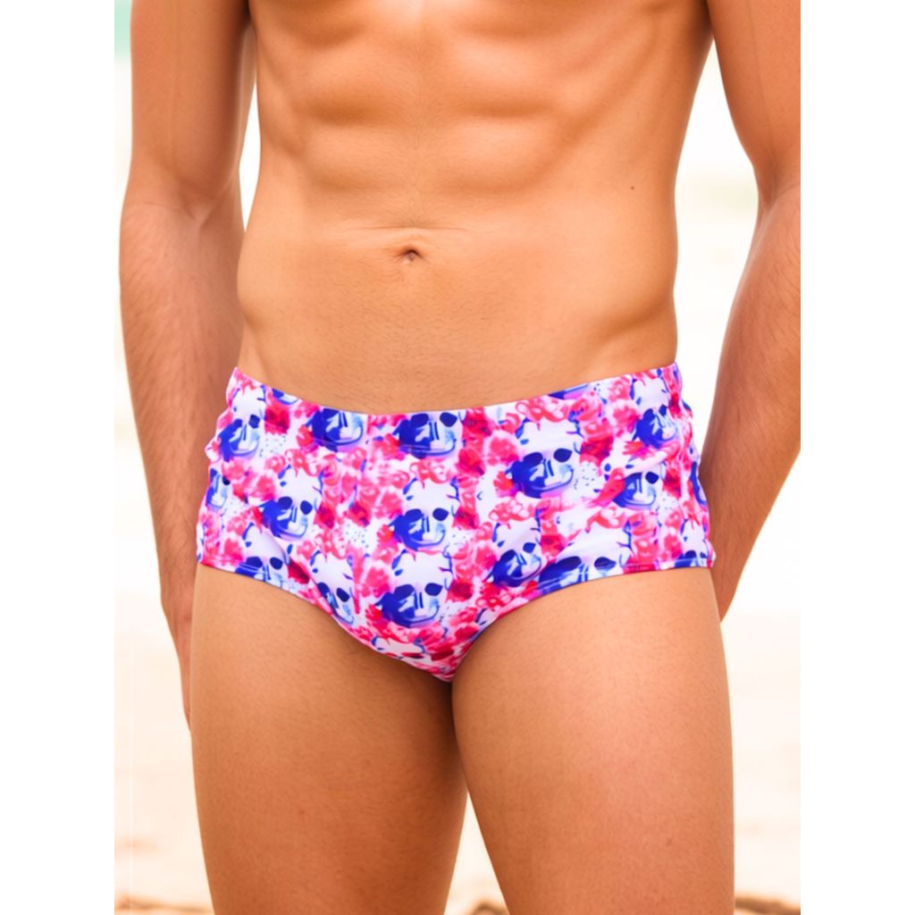 Sunga Rose Com Bojo Removível Masculina Sungão Cavada Moda Praia Verão Premium Bienpati