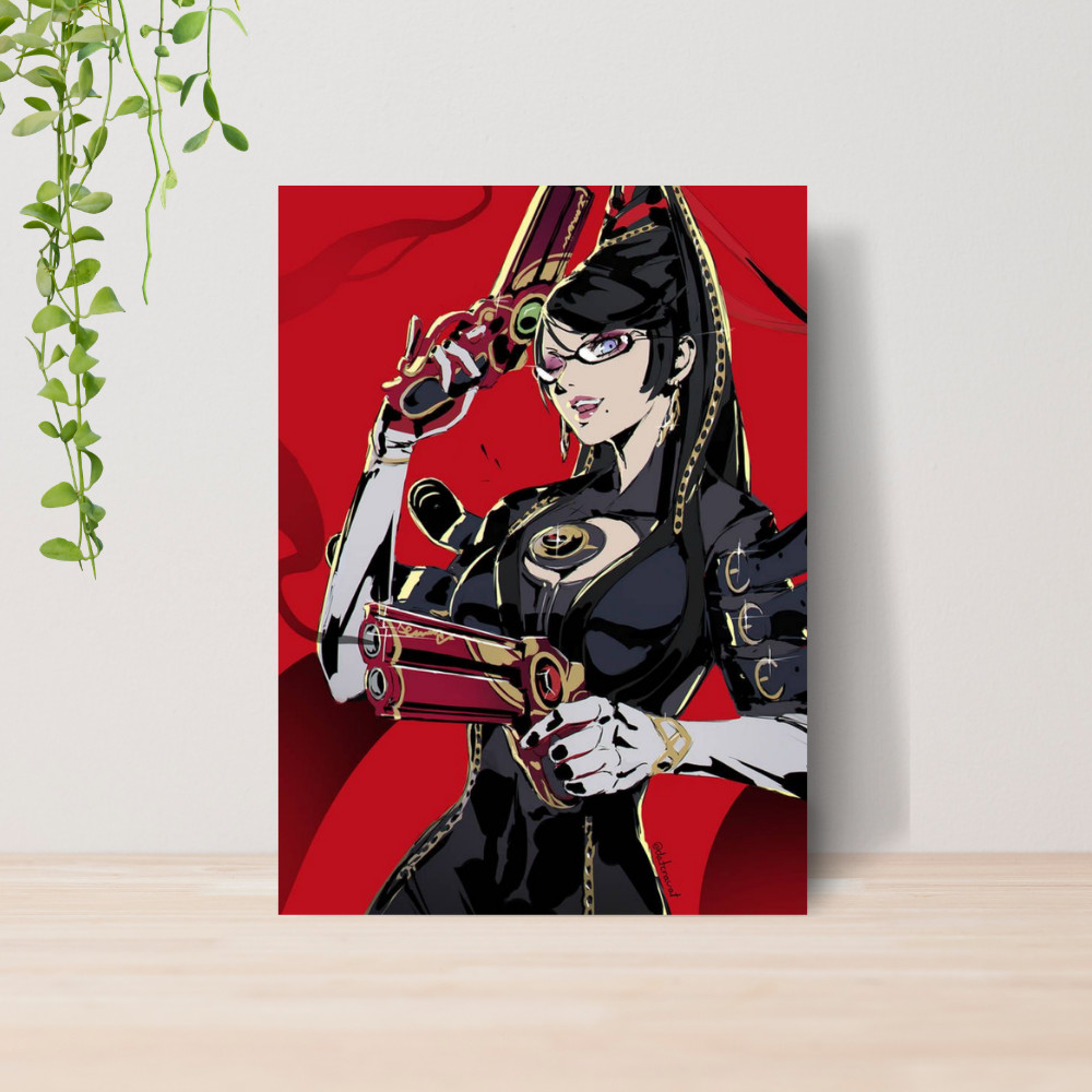 Quadro Decorativo Bayonetta Gamer Jogo Videogame 01 | Placa 20x28 Poster Decoração Quarto Sala