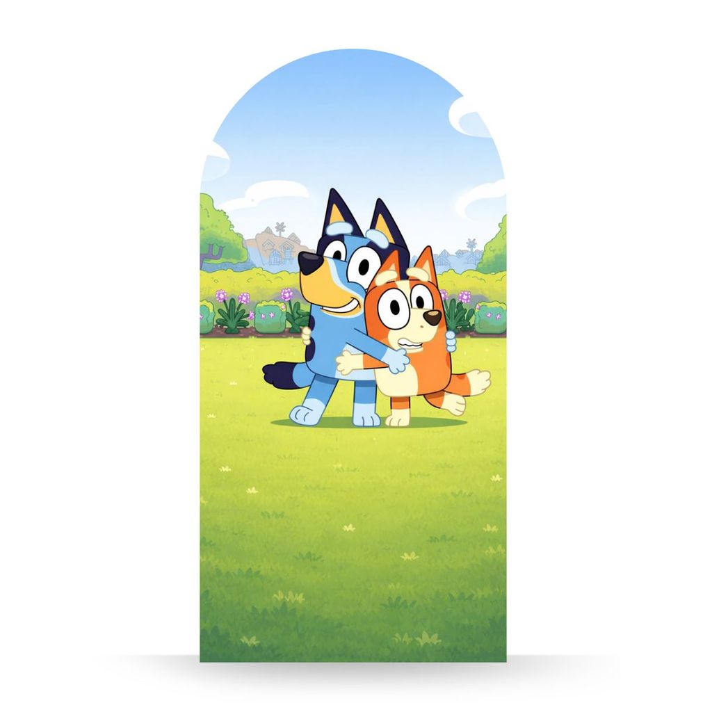 Painel Romano Bluey Festa Infantil Tema Animado Decoração Luxo Premium