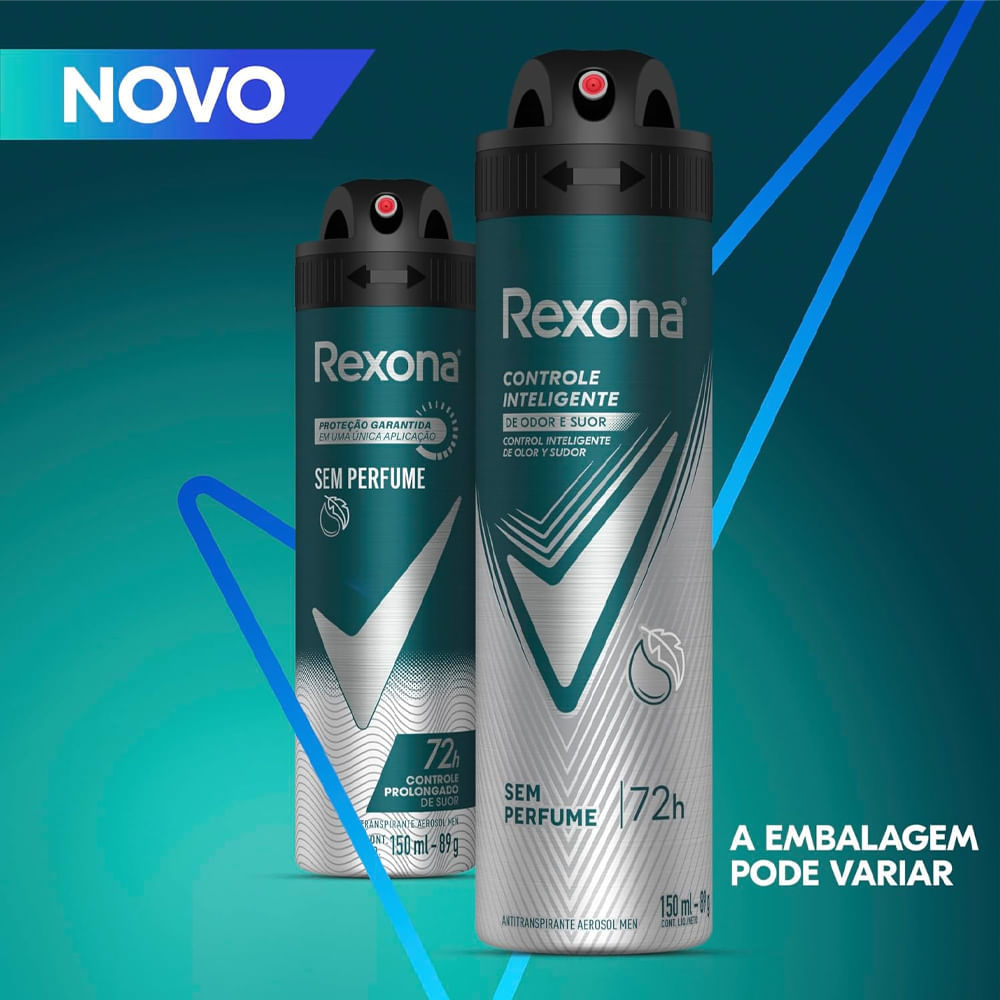 Kit Desodorante Aerosol Rexona Men Sem Perfume 150ml - 2 unidades