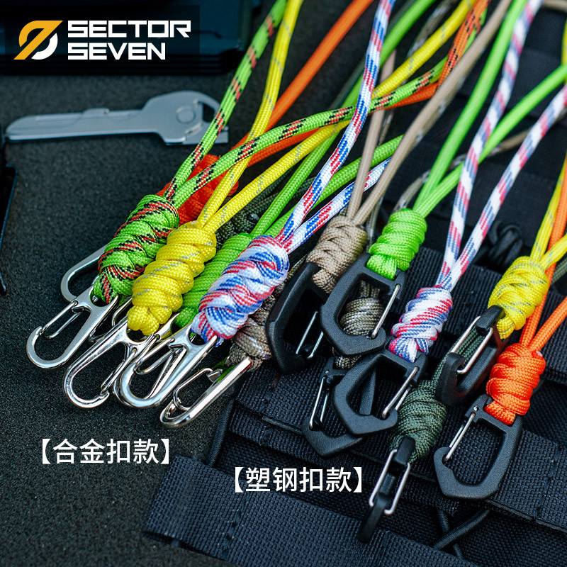 District 7 EDC Celular Faltando Corda Chave Cordão SLR Lanterna Resistente a Choque Câmera Anti-perdida Pulso Trançado