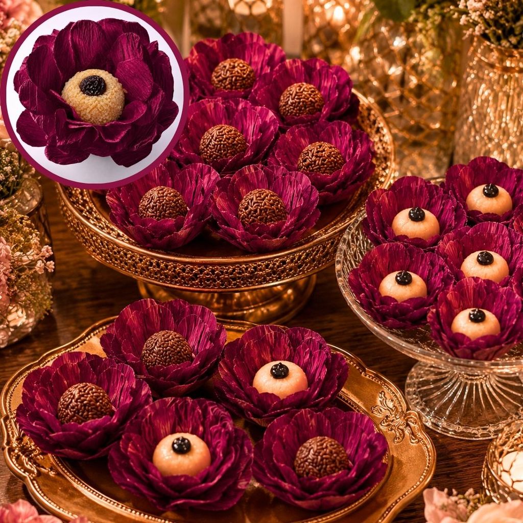 40~200 FORMINHAS PARA DOCES FINOS CREPOM MARSALA (CHOCO)