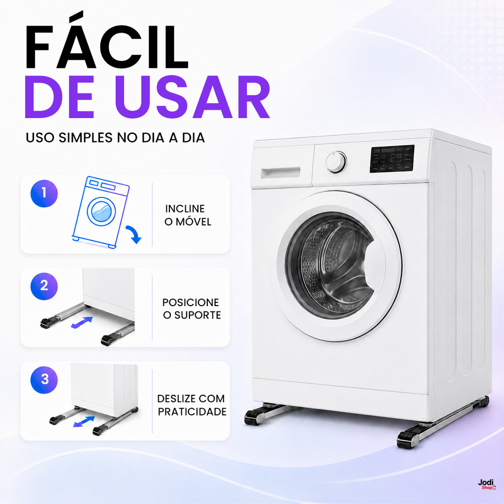Suporte com Rodas para Facilitar a Movimentação de Eletrodomésticos